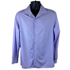 Tom Baine Mens Lavender Button-Up Shirt Long Sleeve Spandex Blend Sz XL